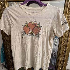 Ed Hardy White Tee with Heart Design